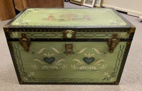 Vintage Painted Streamer Trunk