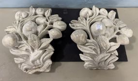 Pair of Terra Cotta Fruit Wall Art