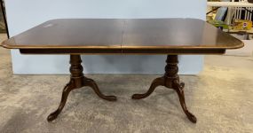 Ethan Allen Cherry Double Pedestal Dining Table