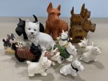 Collection of Scotty and Schnauzer Figurines