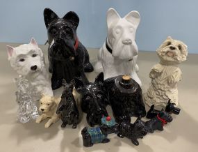 Collection of Scotty and Schnauzer Figurines