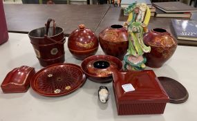 Japanese Red Lacquer Ware Pieces