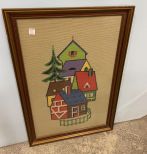 Vintage Farm House Needle Point