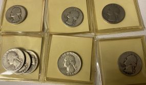 1945, 1943, 1945, 1965, 1958, and 1942 (3) Washington Quarter