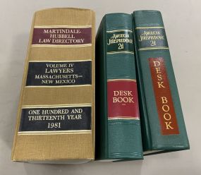 Two American Jurisprudence Books, and Martindale Hubbell Law Directory