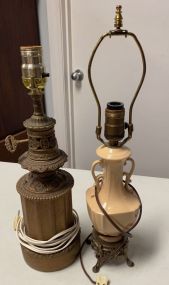 Ceramic Vase Lamp and Oil Style Lamp