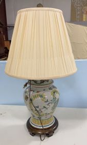 Large Porcelain Oriental Style Vase Lamp