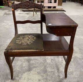 Vintage Mahogany Telephone Bench