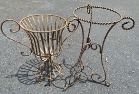 Two Outdoor Metal Planters