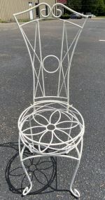 White Painted Iron Planter Chair