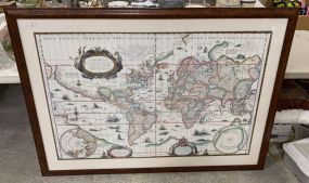 Large World Map Print Framed