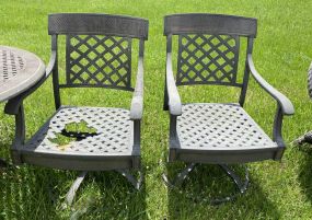Pair of Cast Metal Patio Chairs