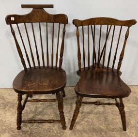 Two Primitive Style Ethan Allen Spindle Back Chairs