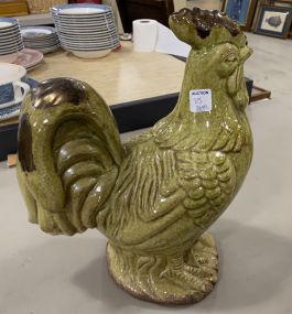 Glazed Pottery Rooster 16