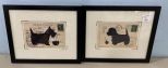 Scotty and Schnauzer Postcards Framed