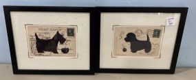 Scotty and Schnauzer Postcards Framed