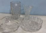 Four Pressed Glass Vases