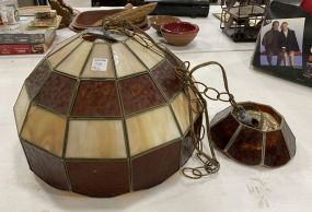 Late 20th Century Stained Glass Light Fixture