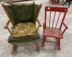 Two Vintage Small Child's Rockers