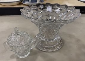 Fostoria American Clear Vase and Jar