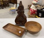 Wood Decorative Finial, Two Wood Pieces