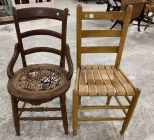 Primitive Style Maple Side Chair and Victorian Style Side Chair