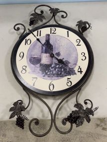 Metal Decorative Grapevine Wall Clock