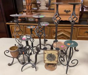 Group of Wrought Iron Candle Holders