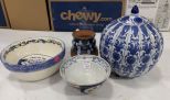 Blue & White Porcelain Vase, Pottery Bowl, Stoneware Vase, and Japanese Bowl