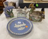 Ceramic Figurines and Wedgwood Plate