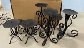 8 Modern Black Painted Candle Stands