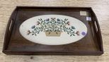 Wooden Tray with Cross stich
