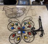 Wire Basket, Butterfly Decor, Plate Stands