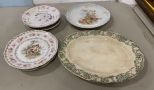 Porcelain Hand Painted Plates and Platter