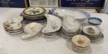 Group of Porcelain Hand Painted Plates, Bowl, Luncheon Dishes