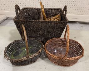 Five Decorative Woven Baskets