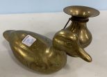 Brass Duck and Vase