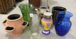 Group of 7 Glass and Pottery Vases