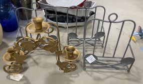 Group of Racks and and Candle Holder