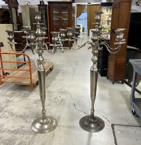 Pair of Large Metal Candelabras