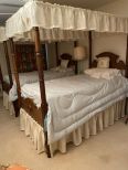 Pair of Colonial Style Canopy Twin Beds
