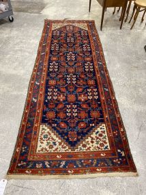 Hand Knotted Iran Wool Runner 3'7 x 10'4