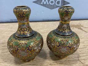 Pair of Chinese Clossione Vases