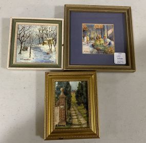 3 Mini Rose Nowell Paintings