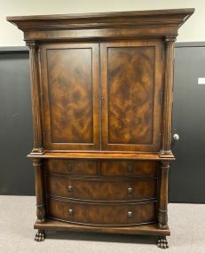 Hickory White Kings Row Burl Finish Entertainment Armoire