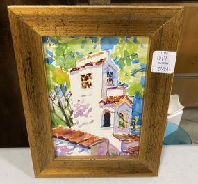 Signed Watercolor of Home Place