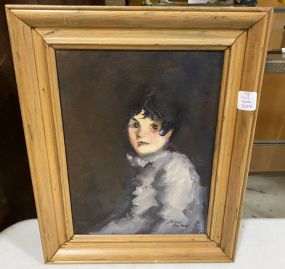 J. Thigpen Portrait of a Girl Painting