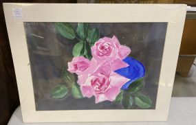 Drawing and Painting of Pink Roses