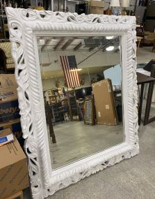 Large Polyfoam White Framed Mirror
