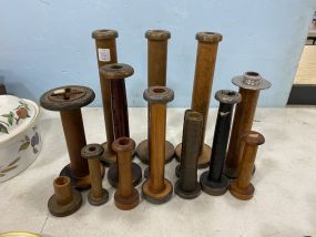Collection of Antique Bobbin Spools